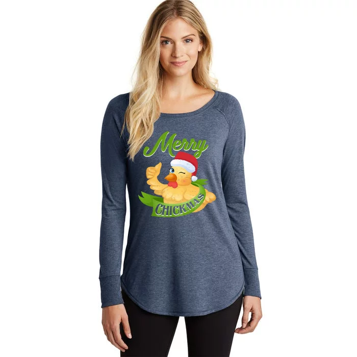 Chicken Lady Gift Christmas Chicken Gift Merry Chickmas Cool Gift Women's Perfect Tri Tunic Long Sleeve Shirt