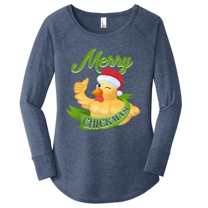 Chicken Lady Gift Christmas Chicken Gift Merry Chickmas Cool Gift Women's Perfect Tri Tunic Long Sleeve Shirt