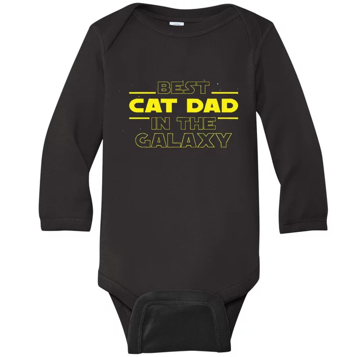 Cat Lover Gifts Best Cat Dad In The Galaxy Best Cat Dad Ever Baby Long Sleeve Bodysuit