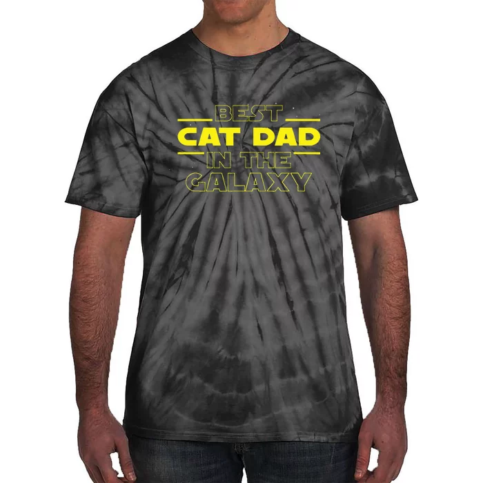 Cat Lover Gifts Best Cat Dad In The Galaxy Best Cat Dad Ever Tie-Dye T-Shirt