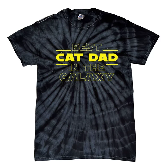 Cat Lover Gifts Best Cat Dad In The Galaxy Best Cat Dad Ever Tie-Dye T-Shirt