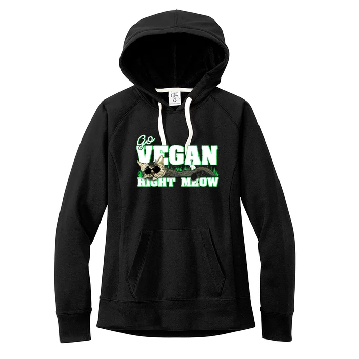 Cat Lover Go Vegan Right Meow Gift Women's Fleece Hoodie