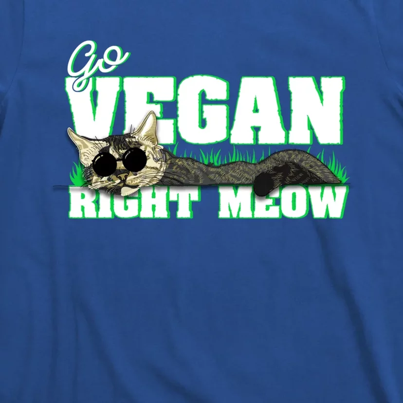 Cat Lover Go Vegan Right Meow Gift T-Shirt