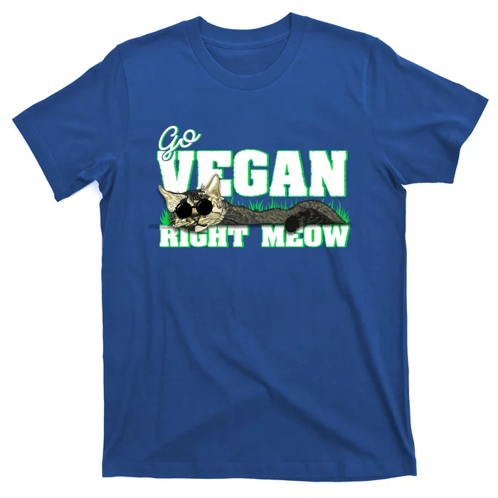 Cat Lover Go Vegan Right Meow Gift T-Shirt