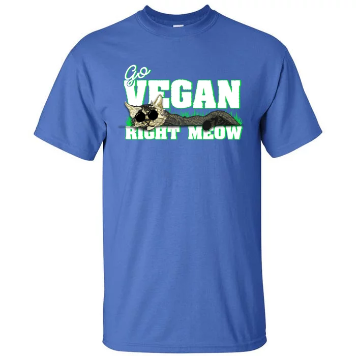 Cat Lover Go Vegan Right Meow Gift Tall T-Shirt