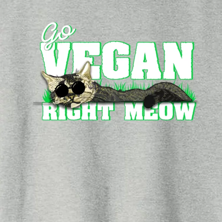 Cat Lover Go Vegan Right Meow Gift Women's Crop Top Tee