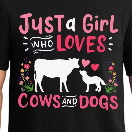 Cow Lover Gift Just a  Who Loves Cows and Dogs Farmer Pajama Set