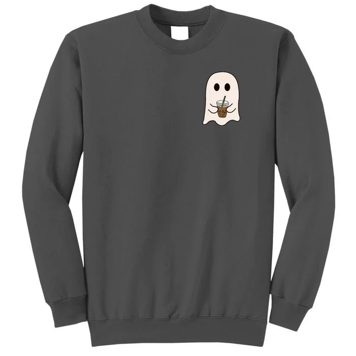 Cute Little Ghost Ice Coffee Halloween Spooky Season Gift Tall Sweatshirt