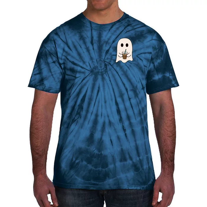 Cute Little Ghost Ice Coffee Halloween Spooky Season Gift Tie-Dye T-Shirt