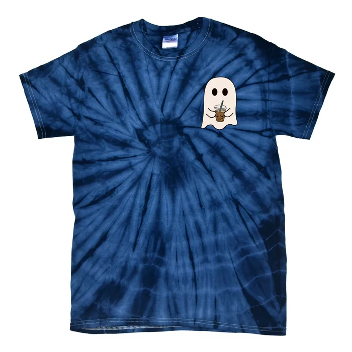 Cute Little Ghost Ice Coffee Halloween Spooky Season Gift Tie-Dye T-Shirt