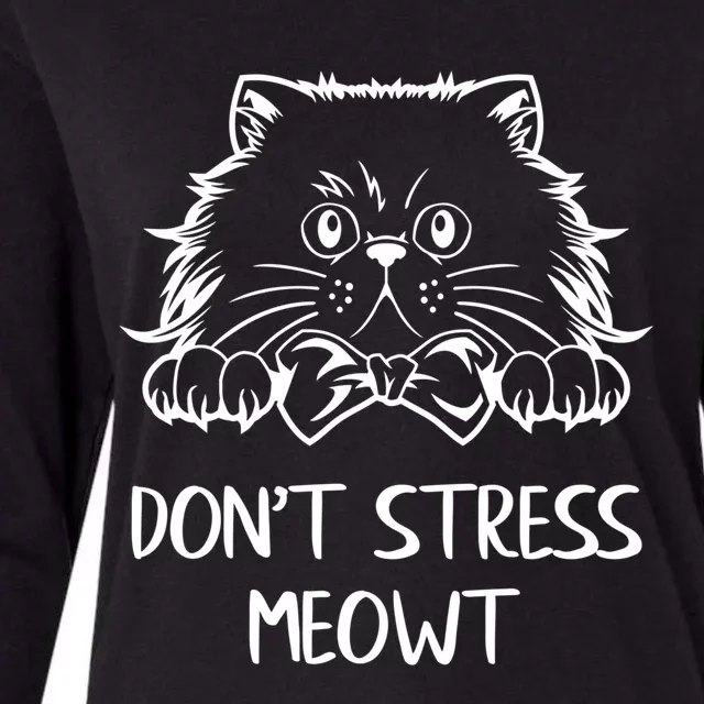 Cat Lover Great Gift Dont Stress Meowt Cat Owner Funny Kitty Gift Womens Cotton Relaxed Long Sleeve T-Shirt