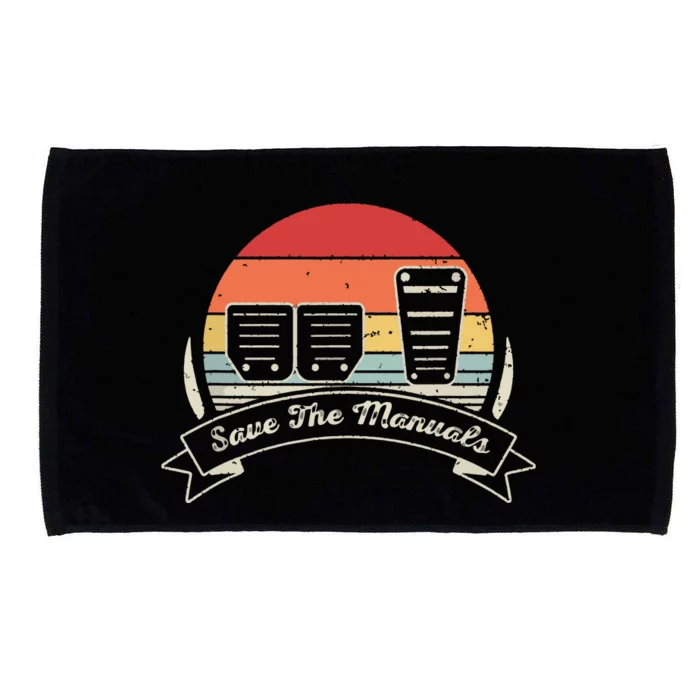 Car Lover Gift Vintage Retro Save The Manuals Stick Microfiber Hand Towel