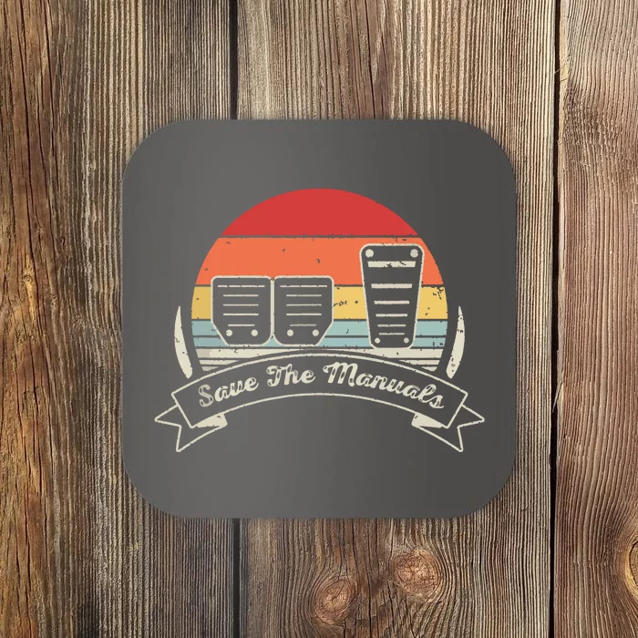 Car Lover Gift Vintage Retro Save The Manuals Stick Coaster