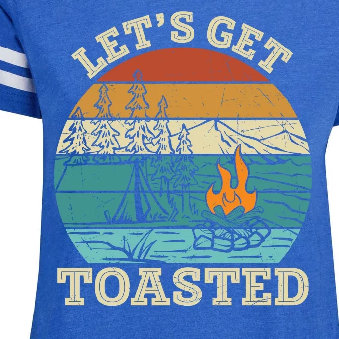 Campfire Let's Get Toasted Camping Classic Enza Ladies Jersey Football T-Shirt