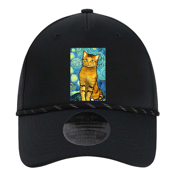 Cat Lover Gift Van Gogh Style Art Performance The Dyno Cap