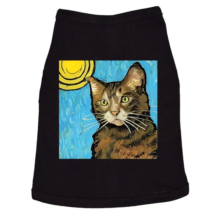 Cat Lover Gift Van Gogh Style Art Doggie Tank