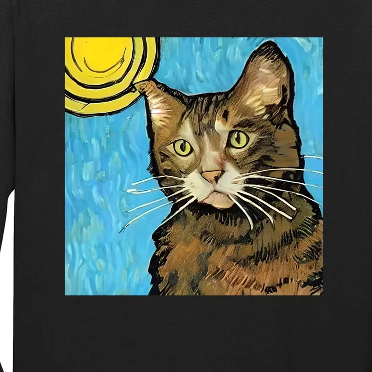 Cat Lover Gift Van Gogh Style Art Tall Long Sleeve T-Shirt