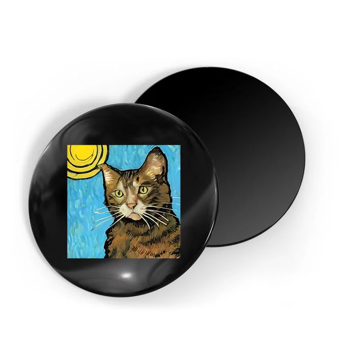 Cat Lover Gift Van Gogh Style Art Magnet