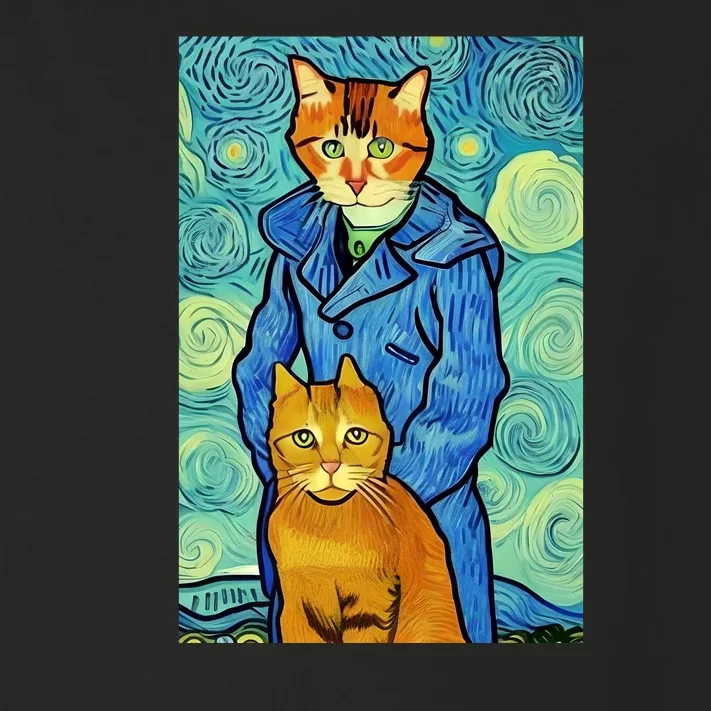 Cat Lover Gift Van Gogh Style Art Toddler Long Sleeve Shirt