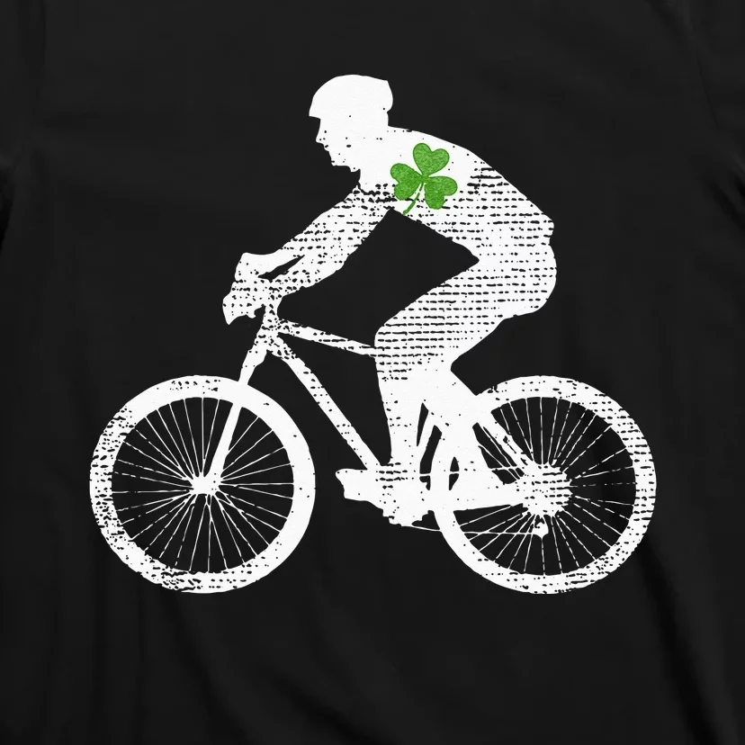 Cycling Lovers Green Shamrock Leaf St Patricks Day T-Shirt