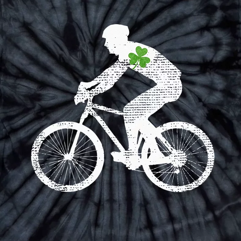 Cycling Lovers Green Shamrock Leaf St Patricks Day Tie-Dye T-Shirt