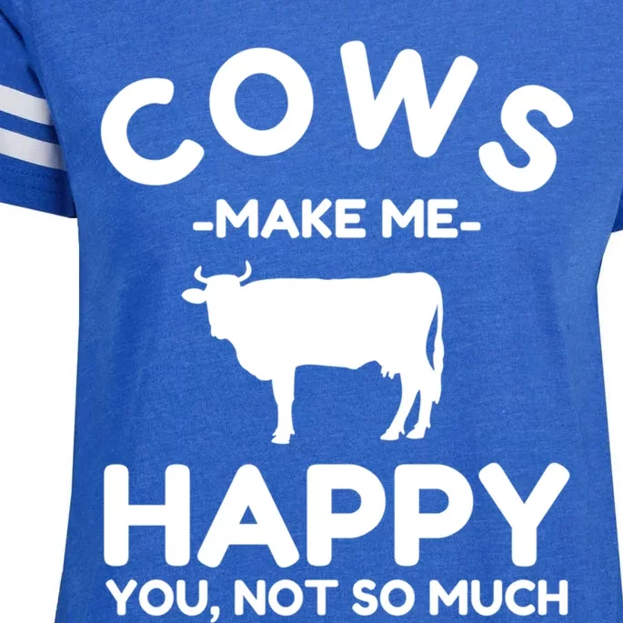 Cow Lover Gift Funny Cow Humor Gift Make Me Happy Enza Ladies Jersey Football T-Shirt