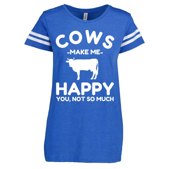 Cow Lover Gift Funny Cow Humor Gift Make Me Happy Enza Ladies Jersey Football T-Shirt