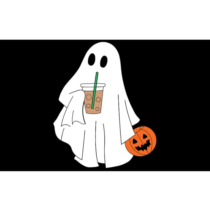 Cute Little Ghost Drinking Coffee Halloween Spooky Season Bumper Sticker