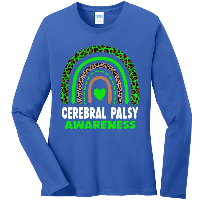 Cute Leopard Green Rainbow Cerebral Palsy Love Cute Gift Ladies Long Sleeve Shirt