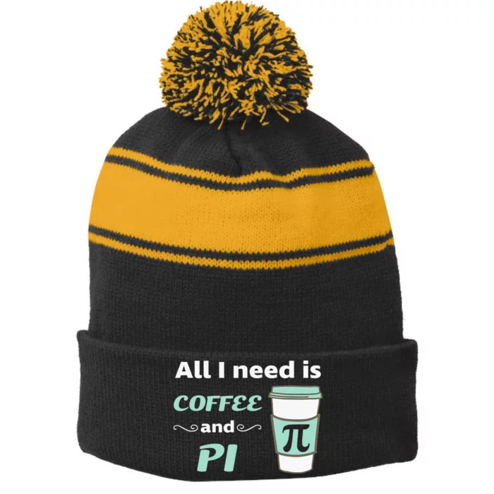 Coffee Lover Geometry Calculus Trigonometry Pi Day Math Stripe Pom Pom Beanie