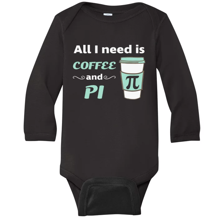 Coffee Lover Geometry Calculus Trigonometry Pi Day Math Baby Long Sleeve Bodysuit