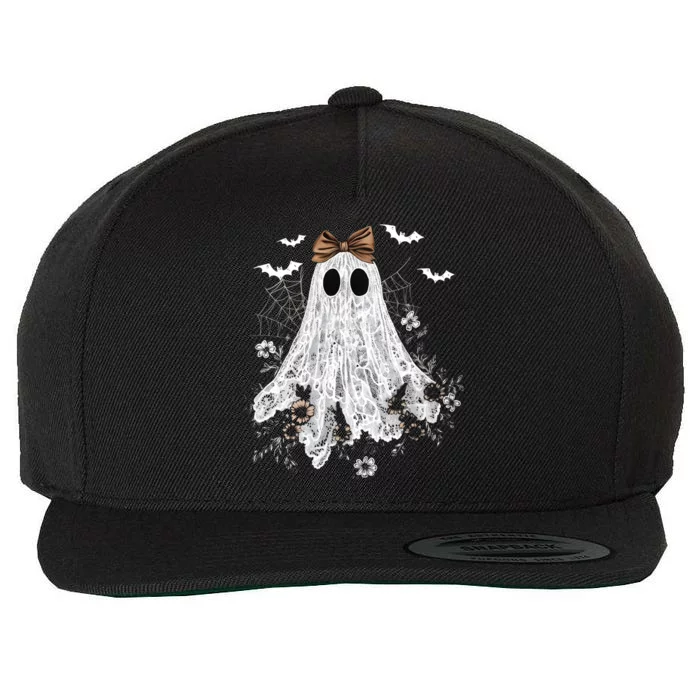 Cute Lace Ghost Halloween Wool Snapback Cap