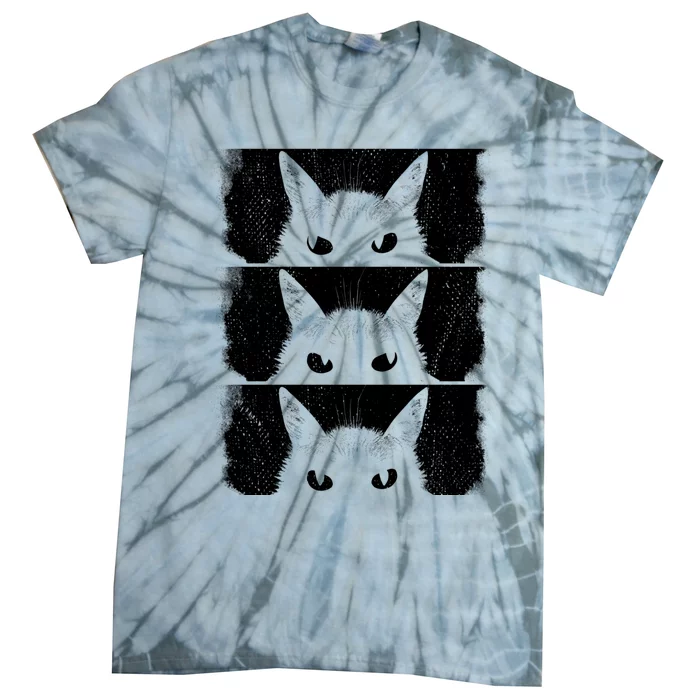 Cat Lover Grumpy Black Kitten Cat Mom Cat Dad Tie-Dye T-Shirt