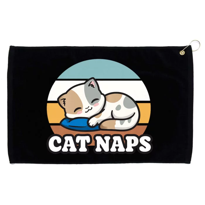 Cat Lovers Gift Nap Lover Sleepy Cute Kawaii Cat Naps Grommeted Golf Towel