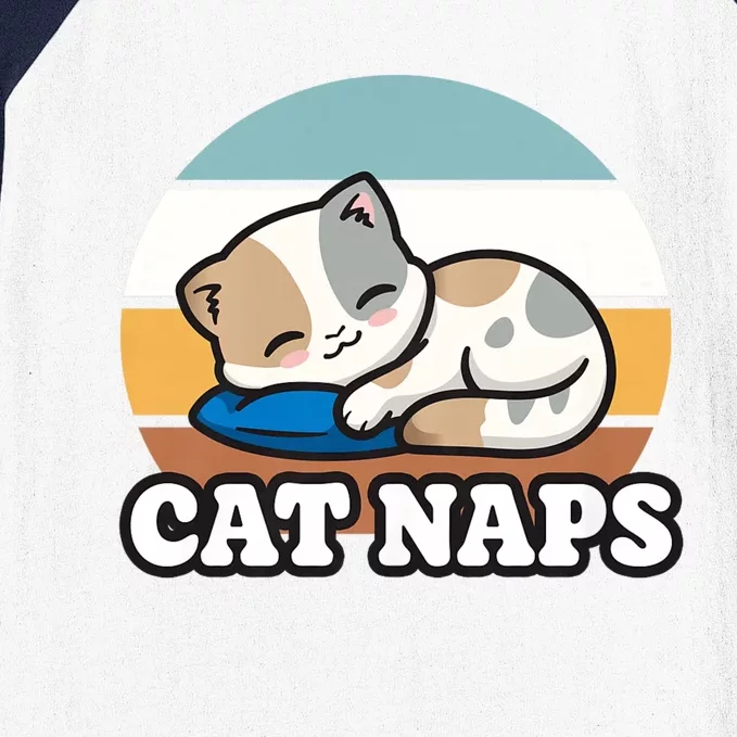 Cat Lovers Gift Nap Lover Sleepy Cute Kawaii Cat Naps Baseball Sleeve Shirt