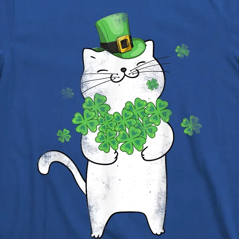 Cat Leprechaun Gift Cat Lover Shamrock Gift St Patrick's Day Gift T-Shirt