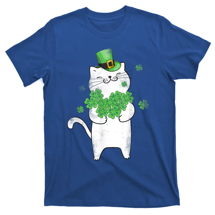 Cat Leprechaun Gift Cat Lover Shamrock Gift St Patrick's Day Gift T-Shirt