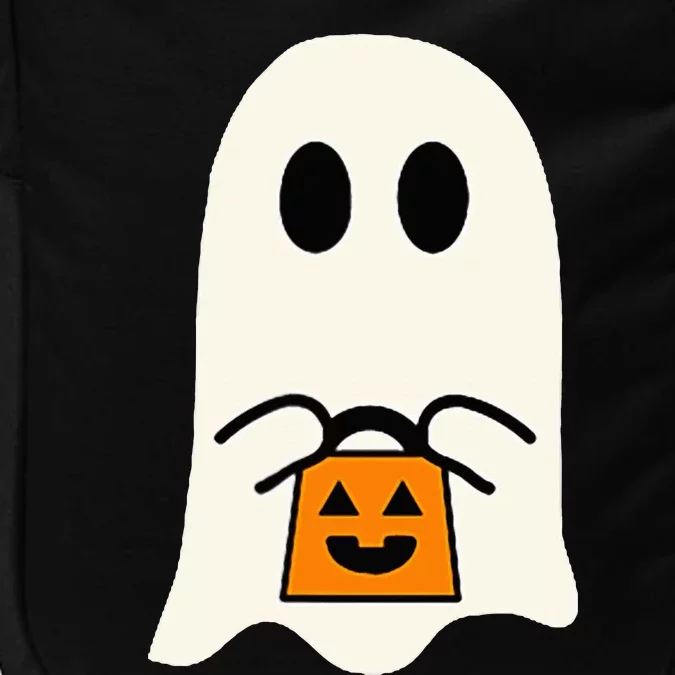 Cute Little Ghost Trick Or Treater Pumpkin Halloween Impact Tech Backpack