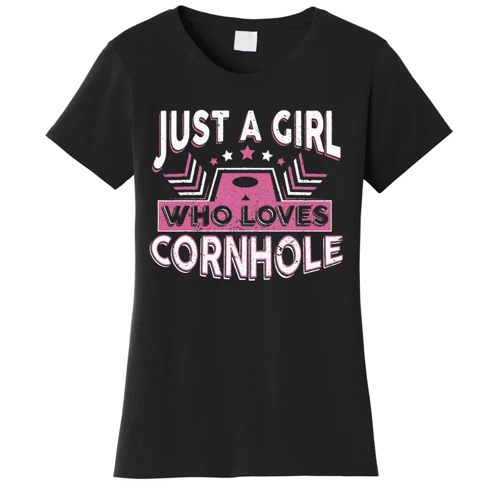 Cornhole Lawn Game Bean Bags Sack Cornhole Player Women's T-Shirt