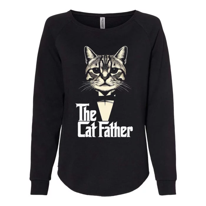 Cat Lover Gifts Funny The Catfather Cat Dad Womens California Wash Sweatshirt