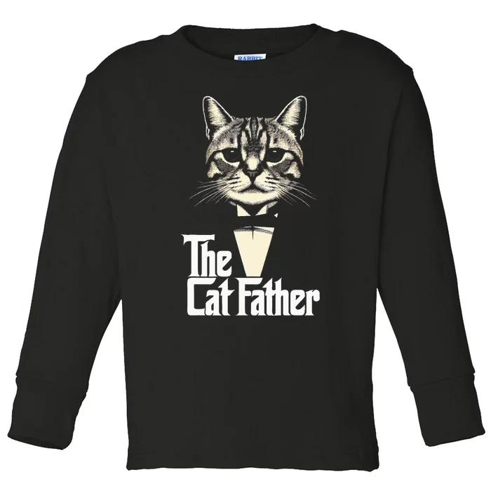 Cat Lover Gifts Funny The Catfather Cat Dad Toddler Long Sleeve Shirt