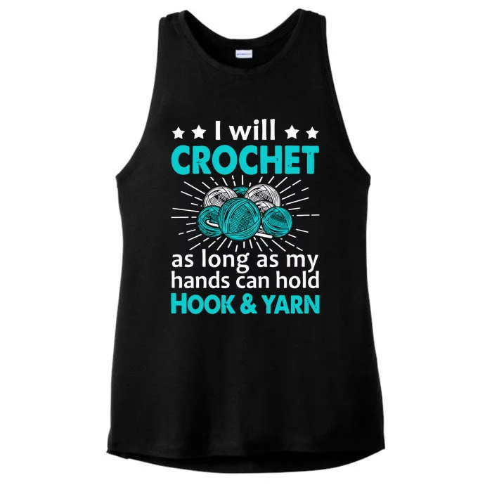 Crocheting Lover Gift Crocheting Funny Yarn Great Gift Ladies Tri-Blend Wicking Tank