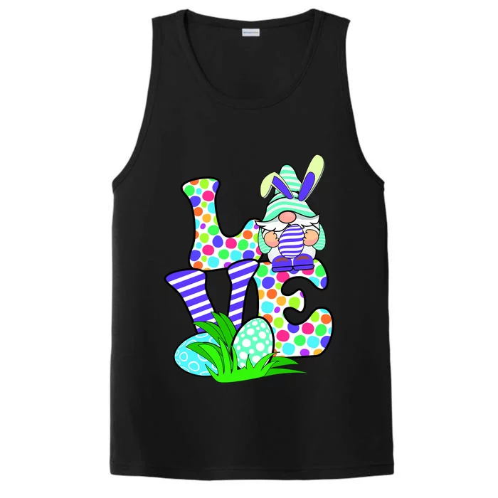 Cute Love Gnome Easter Egg Hunting Bunny Performance Tank