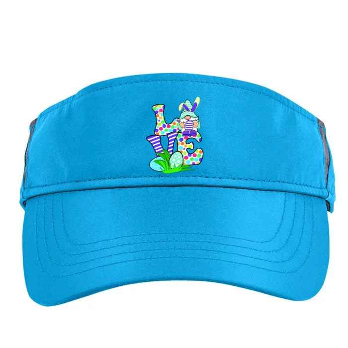 Cute Love Gnome Easter Egg Hunting Bunny Adult Drive Performance Visor