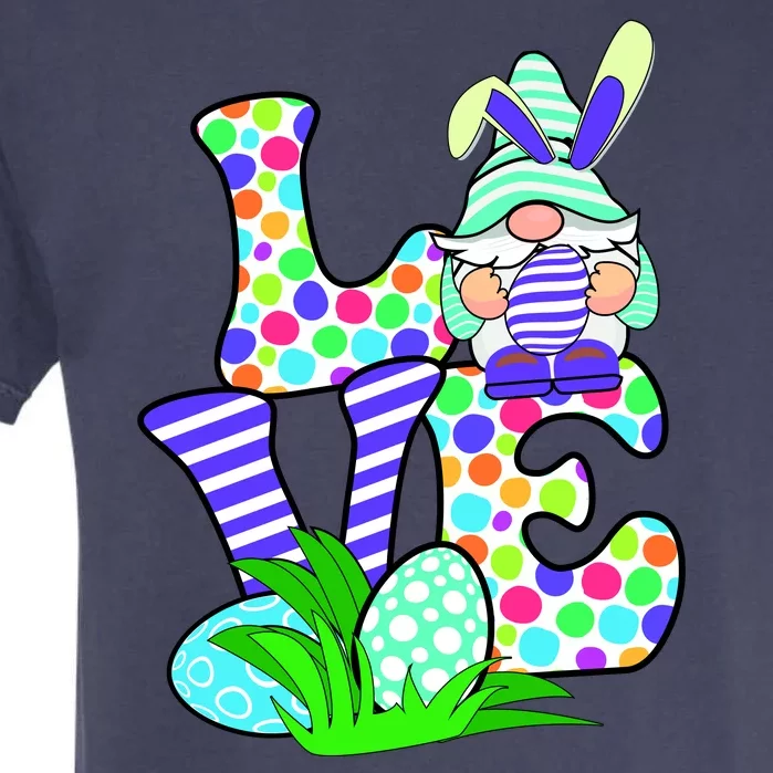 Cute Love Gnome Easter Egg Hunting Bunny Garment-Dyed Heavyweight T-Shirt