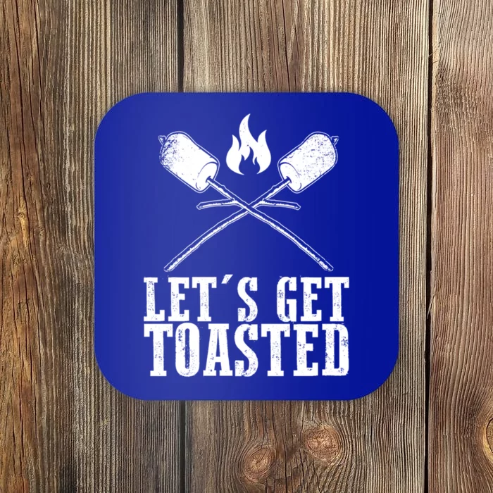 Cute Lets Get Toasted Funny Camping Gift Humor Camp Smores Gift Coaster