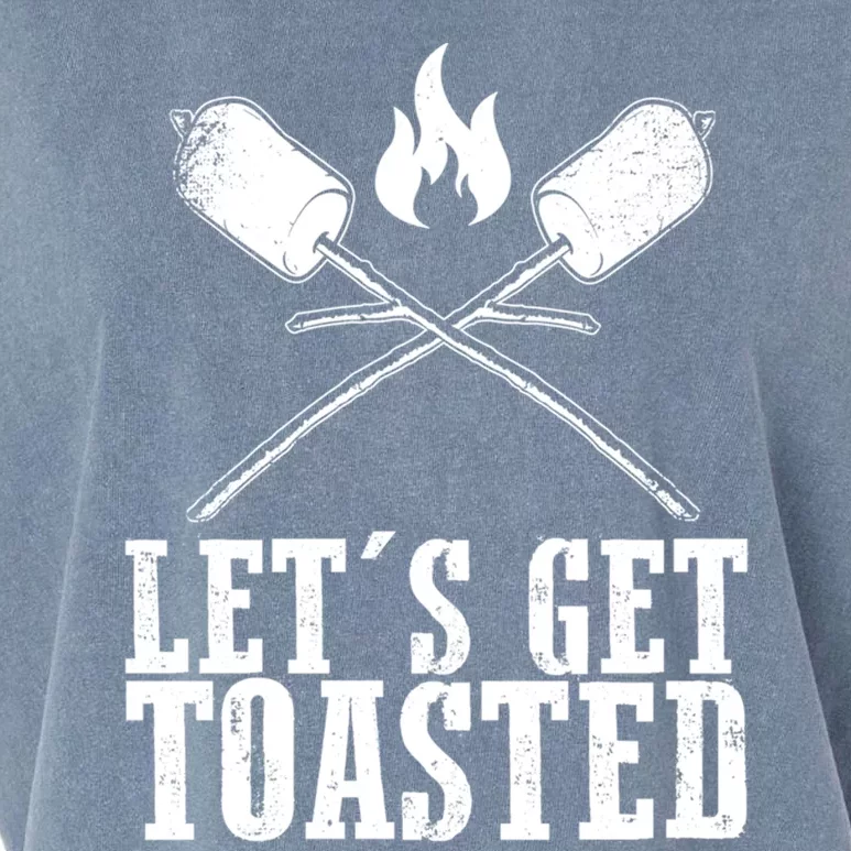 Cute Lets Get Toasted Funny Camping Gift Humor Camp Smores Gift Garment-Dyed Women's Muscle Tee