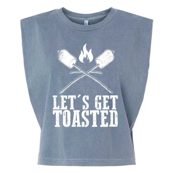 Cute Lets Get Toasted Funny Camping Gift Humor Camp Smores Gift Garment-Dyed Women's Muscle Tee