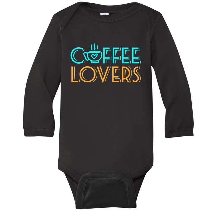 Coffee Lovers Graphic Baby Long Sleeve Bodysuit