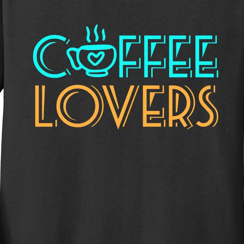 Coffee Lovers Graphic Kids Long Sleeve Shirt